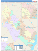 Prince William County, VA Digital Map Color Cast Style